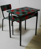 bureau d' écolier - Peinture sur bois